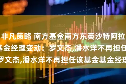 非凡策略 南方基金南方东英沙特阿拉伯ETF(QDII)基金经理变动：罗文杰,潘水洋不再担任该基金基金经理